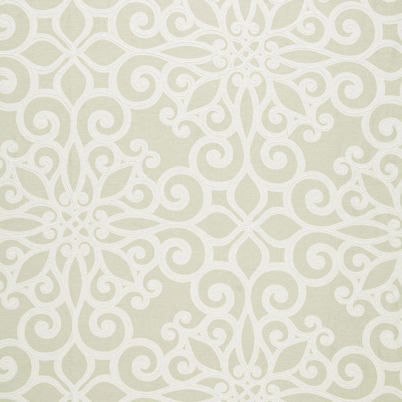 Rosegate Embroidered Print Flax 174561 by Schumacher Designer Fabric CLASSIC PRINTS See Sample INDIA LIGHT DUTY </p><p>Repeat: Horizontal: 27" (69CM) and Vertical: 26" (66CM) 54" WIDE (137CM) - Swanky Fabrics -