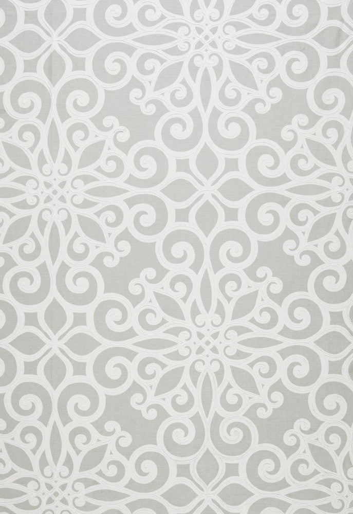 Rosegate Embroidered Print Pumice 174562 by Schumacher Designer Fabric COLLECTION-NAME-TBA-174560 63% Linen, 37% Cotton - Horizontal: 27 and Vertical: 26 54 - Swanky Fabrics -