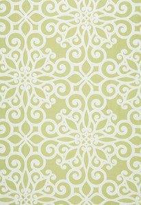Rosegate Embroidered Print Chartreuse 174563 by Schumacher Designer Fabric