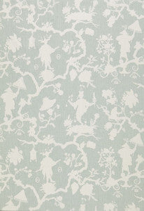 Shantung Silhouette Print Mineral 174580 by Schumacher Designer Fabric