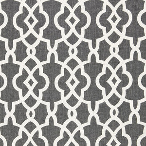 Summer Palace Fret Smoke 174591 by Schumacher Designer Fabric