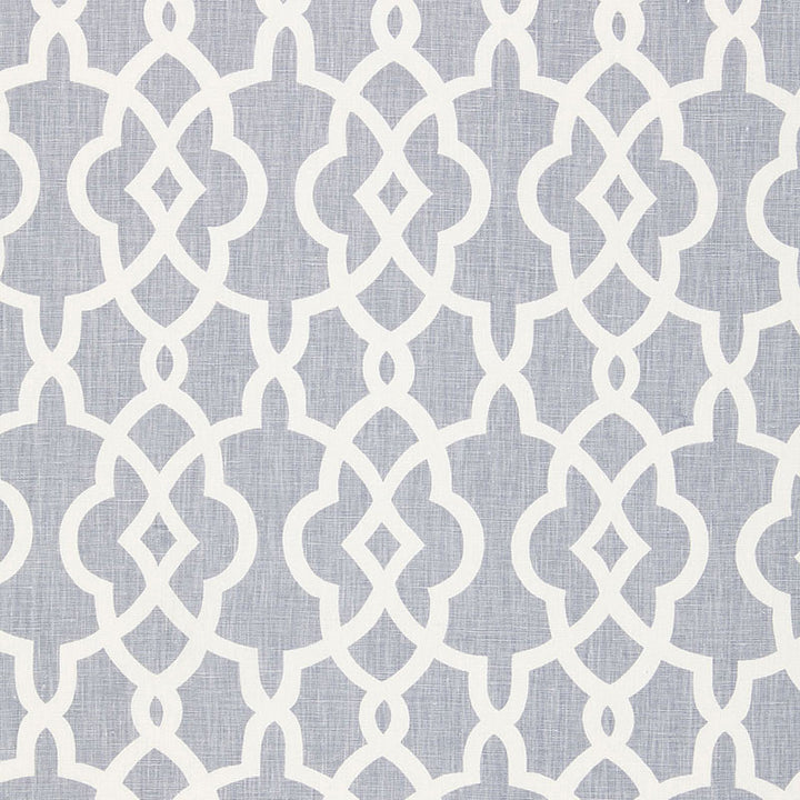 Summer Palace Fret Wisteria 174592 by Schumacher Designer Fabric CLASSIC PRINTS LINEN 100% CHINA </p><p>Repeat: Horizontal: 27" (69CM) and Vertical: 8" (20CM) 54 - Swanky Fabrics -