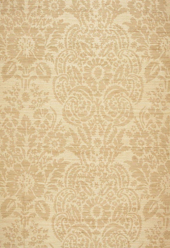 Malay Damask Print Candlelight 174611 by Schumacher Designer Fabric Au-Naturel 100% Silk - Horizontal: 25.5 and Vertical: 24.75 51 - Swanky Fabrics -