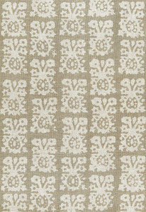 Jakarta Linen Print Greige 174631 by Schumacher Designer Fabric