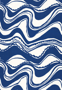 Carmel Coastline Print Surf 174690 by Schumacher Designer Fabric