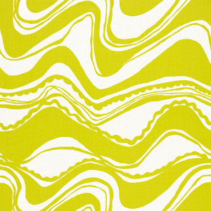 Carmel Coastline Print Sulfur 174692 by Schumacher Designer Fabric