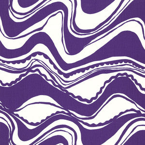 Carmel Coastline Print Violet 174696 by Schumacher Designer Fabric