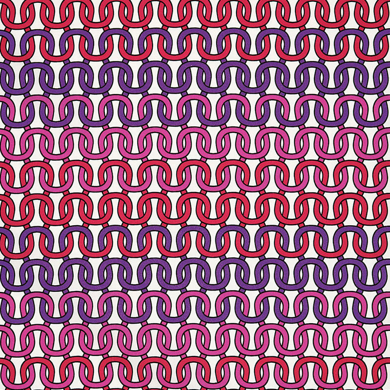 Loop De Loop Print Cerise 174702 by Schumacher Designer Fabric TRINA TURK See Sample UNITED STATES OF AMERICA MEDIUM DUTY </p><p>Repeat: Horizontal: 13 1/2" (34CM) and Vertical: 13 1/2" (34CM) 54" WIDE (137CM) - Swanky Fabrics -