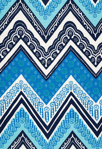 Tangier Frame Print Ocean 174740 by Schumacher Designer Fabric