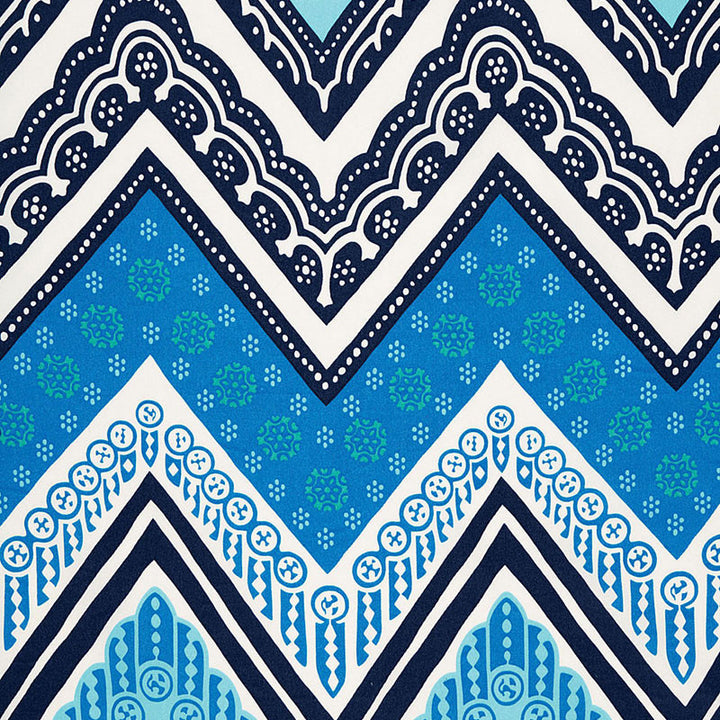 Tangier Frame Print Ocean 174740 by Schumacher Designer Fabric TRINA TURK See Sample UNITED STATES OF AMERICA MEDIUM DUTY </p><p>Repeat: Horizontal: 13 1/2" (34CM) and Vertical: 36" (91CM) 54" WIDE (137CM) - Swanky Fabrics -