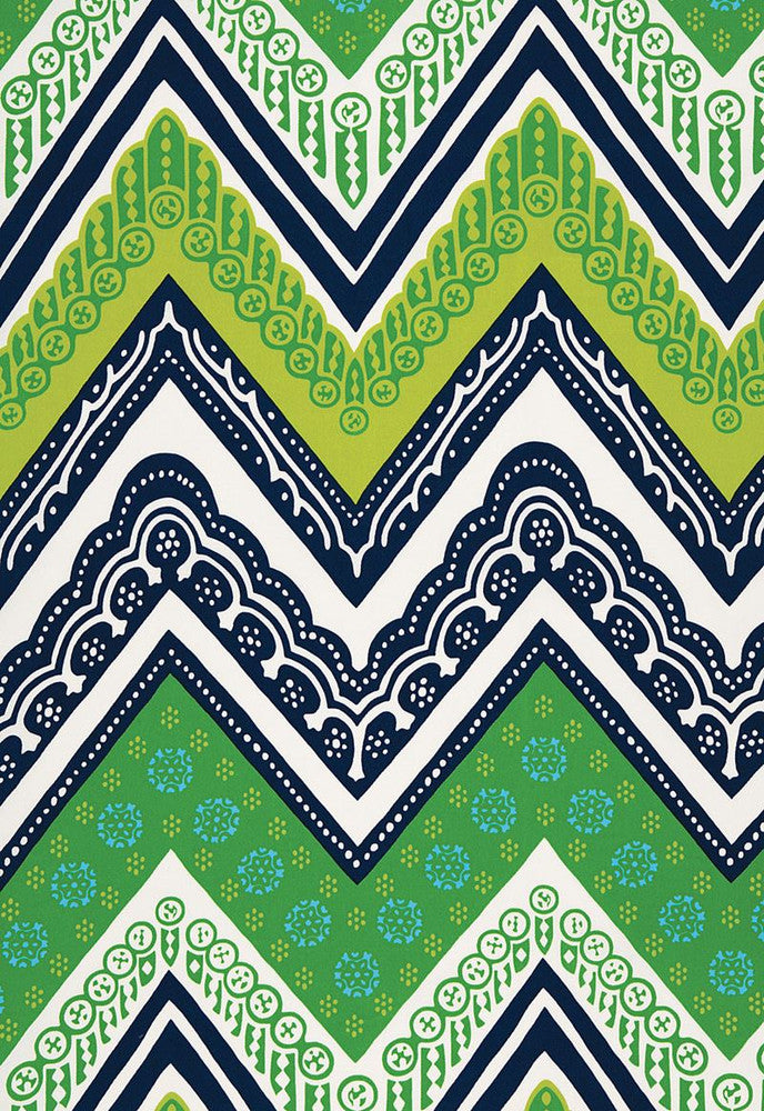 Tangier Frame Print Sea Grass 174741 by Schumacher Designer Fabric Trina-Turk 100% Acrylic - Horizontal: 13.5 and Vertical: 36 54 - Swanky Fabrics -