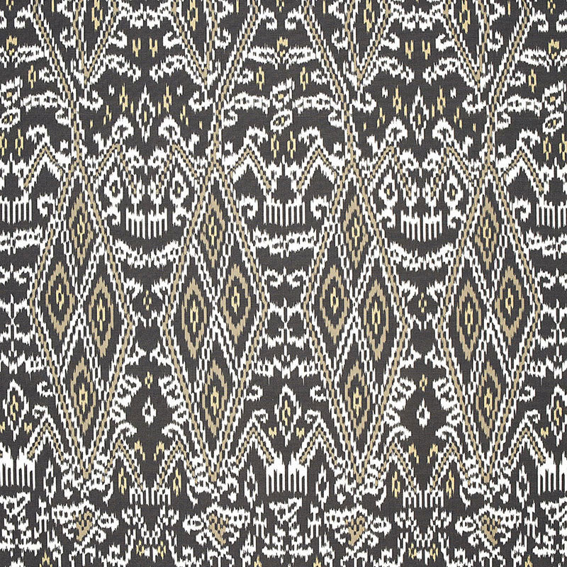 Maya Ikat Print Ash 174750 by Schumacher Designer Fabric AU NATUREL COTTON 100% ITALY </p><p>Repeat: Horizontal: 13 1/4" (34CM) and Vertical: 34 3/4" (88CM) 53 - Swanky Fabrics -