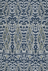 Maya Ikat Print Indigo 174752 by Schumacher Designer Fabric