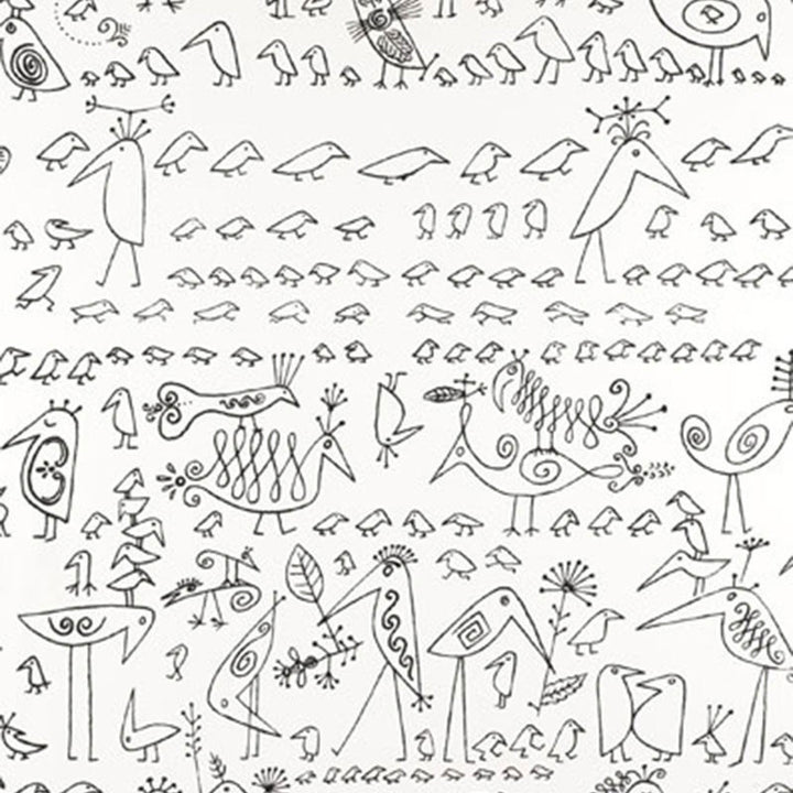 Aviary Black On White 174770 by Schumacher Designer Fabric MODERN PRINTS See Sample UNITED KINGDOM . </p><p>Repeat: Horizontal: 27" (69CM) and Vertical: 36 3/4" (93CM) 54" WIDE (137CM) - Swanky Fabrics -
