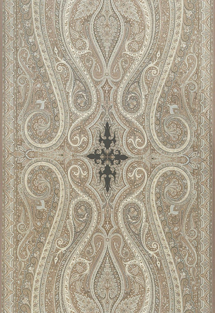 Pasha Paisley Stone 174803 by Schumacher Designer Fabric Martyn-Lawrence-Bullard 100% Wool - Horizontal: 52.5 and Vertical: 96 52.5 - Swanky Fabrics -