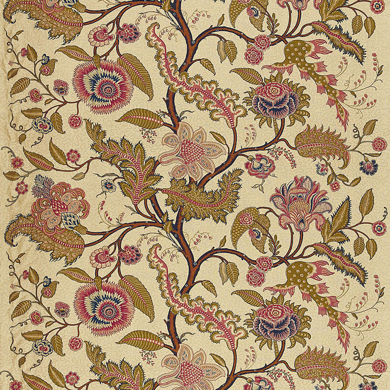 Sinhala Linen Print Pomegranate 174811 by Schumacher Designer Fabric OTTOMAN CHIC LINEN 100% SWITZERLAND </p><p>Repeat: Horizontal: 52 1/2" (133CM) and Vertical: 29 3/4" (76CM) 52.5 - Swanky Fabrics -