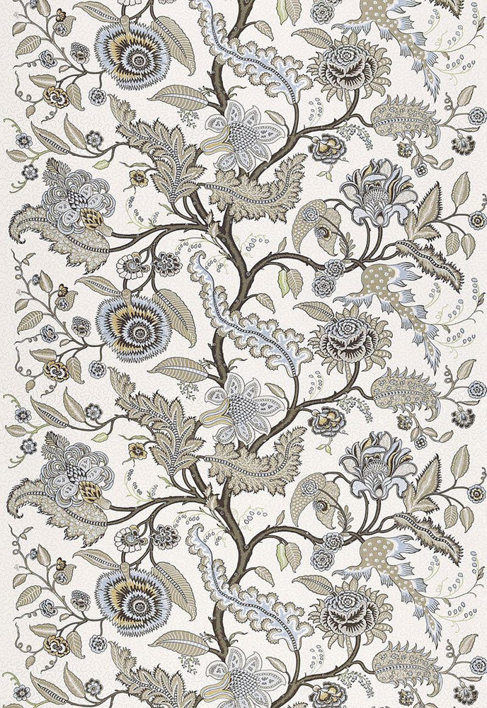 Sinhala Linen Print Stone 174813 by Schumacher Designer Fabric Martyn-Lawrence-Bullard 100% Linen - Horizontal: 52.5 and Vertical: 29.75 52.5 - Swanky Fabrics -