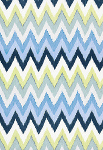 Adras Ikat Print Sky 174822 by Schumacher Designer Fabric