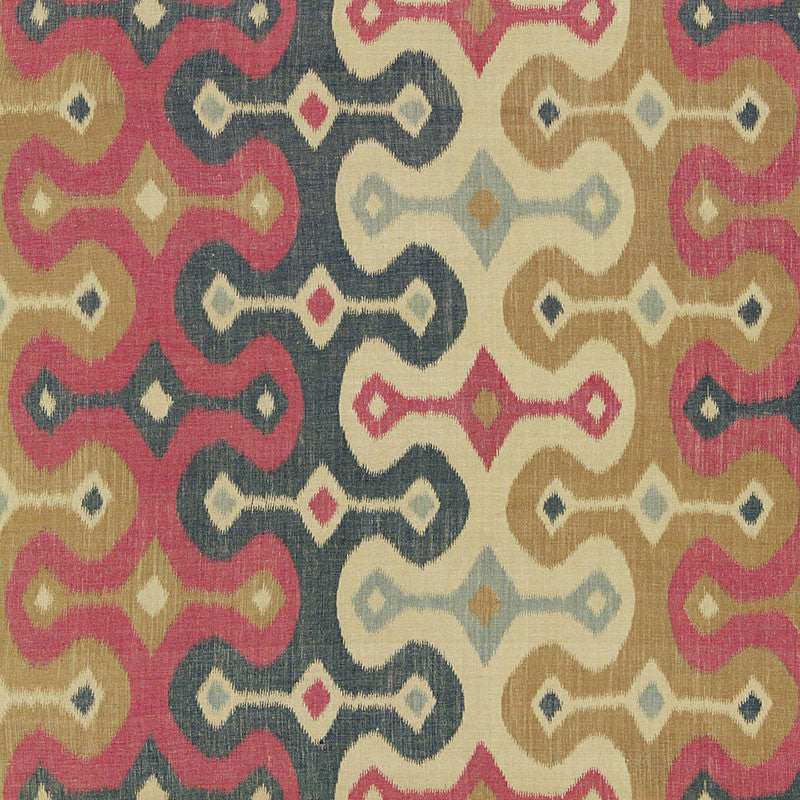 Darya Ikat Spice 174831 by Schumacher Designer Fabric MARTYN LAWRENCE BULLARD See Sample INDIA LIGHT DUTY </p><p>Repeat: Horizontal: 26 1/2" (67CM) and Vertical: 15 1/4" (39CM) 53" WIDE (135CM) - Swanky Fabrics -