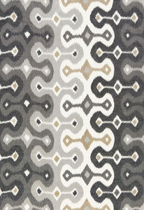 Darya Ikat Stone 174833 by Schumacher Designer Fabric