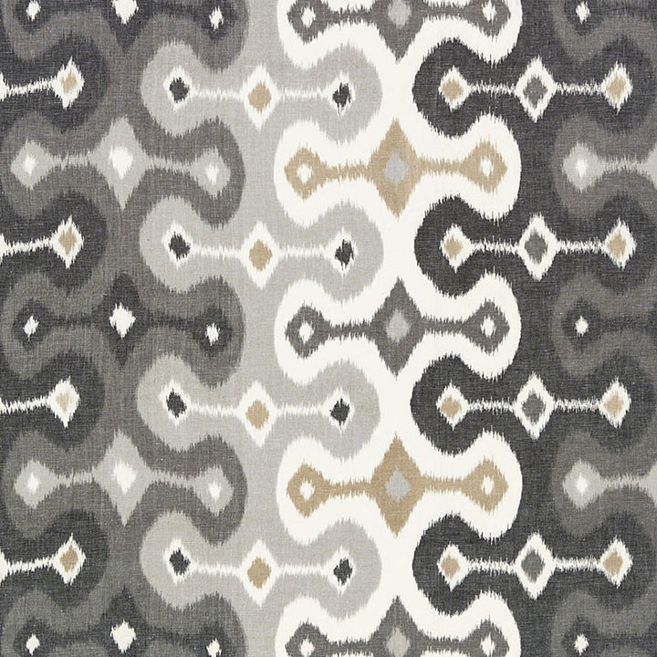 Darya Ikat Stone 174833 by Schumacher Designer Fabric OTTOMAN CHIC COTTON 55% LINEN 45% INDIA WYZENBEEK 20,000 </p><p>Repeat: Horizontal: 26 1/2" (67CM) and Vertical: 15 1/4" (39CM) 53 - Swanky Fabrics -