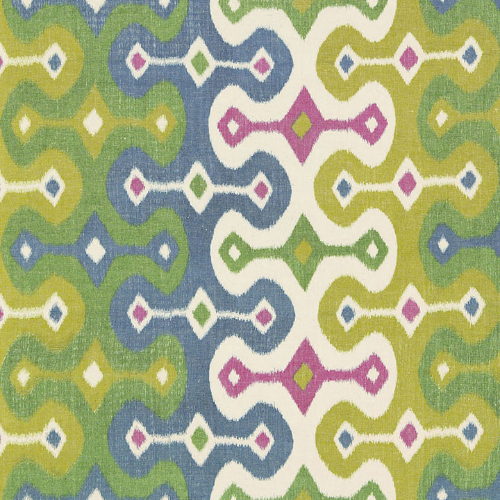 Darya Ikat Jewel 174834 by Schumacher Designer Fabric OTTOMAN CHIC COTTON 55% LINEN 45% INDIA WYZENBEEK 20,000 </p><p>Repeat: Horizontal: 26 1/2" (67CM) and Vertical: 15 1/4" (39CM) 53 - Swanky Fabrics -