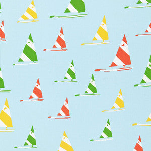 Sailboat Turquoise 174911 by Schumacher Designer Fabric