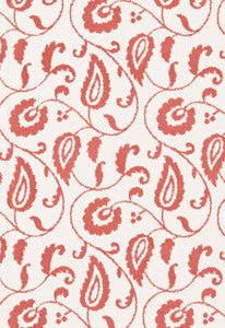 Malacca Ikat Vine Watermelon 175010 by Schumacher Designer Fabric