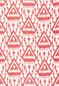 Vientiane Ikat Coral 175020 by Schumacher Designer Fabric