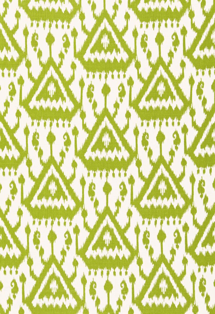 Vientiane Ikat Palm 175023 by Schumacher Designer Fabric Print-Happy 100% Linen - Horizontal: 6.75 and Vertical: 12.625 54 - Swanky Fabrics -