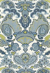 Mataura Linen Print Aegean 175080 by Schumacher Designer Fabric