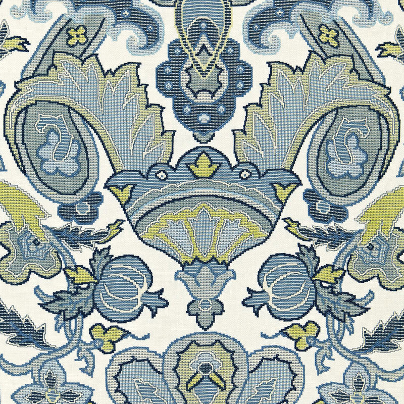 Mataura Linen Print Aegean 175080 by Schumacher Designer Fabric CLASSIC PRINTS S12 See Sample FRANCE MEDIUM DUTY </p><p>Repeat: Horizontal: 26 3/4" (68CM) and Vertical: 35 7/8" (91CM) 53 1/2" WIDE (136CM) - Swanky Fabrics -