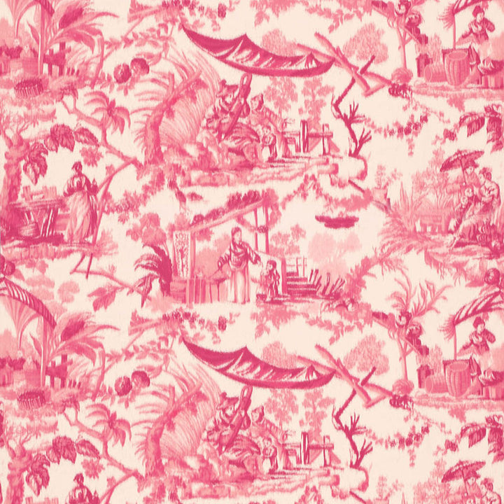 Pavillon Chinois Peony 175100 by Schumacher Designer Fabric PRINTS F12 COTTON 100% ITALY </p><p>Repeat: Horizontal: 54 3/4" (139CM) and Vertical: 34" (86CM) 54.625 - Swanky Fabrics -