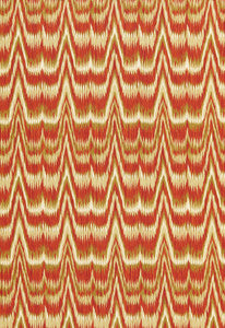Kamalia Ikat Print Cinnabar 175121 by Schumacher Designer Fabric
