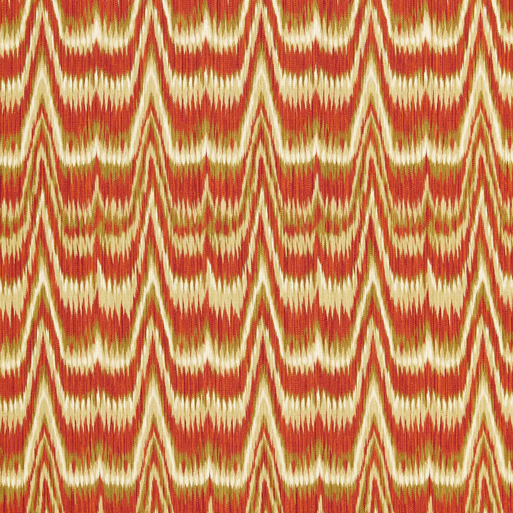 Kamalia Ikat Print Cinnabar 175121 by Schumacher Fabric Schumacher Fabric Kamalia Ikat Print Cinnabar 175121Fabric COTTON 100% ITALY </p><p>Repeat: H: HORZ. 6 5/8" (17CM) , V: VERT. 18 7/8" (48CM) 53 - Fabric Carolina -