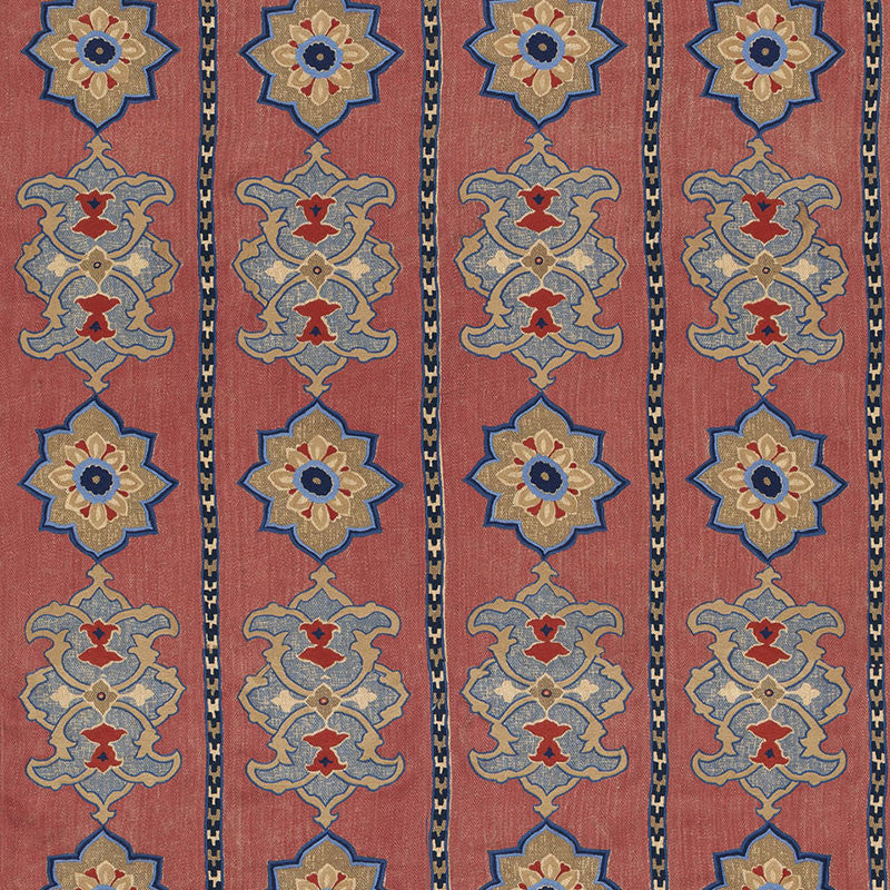 Temara Embroidered Print Pomegranate 175180 by Schumacher Designer Fabric PRINTS F12 LINEN 48% JUTE 29% INDIA MARTINDALE 29,000 </p><p>Repeat: Horizontal: 13" (33CM) and Vertical: 25" (64CM) 52 - Swanky Fabrics -