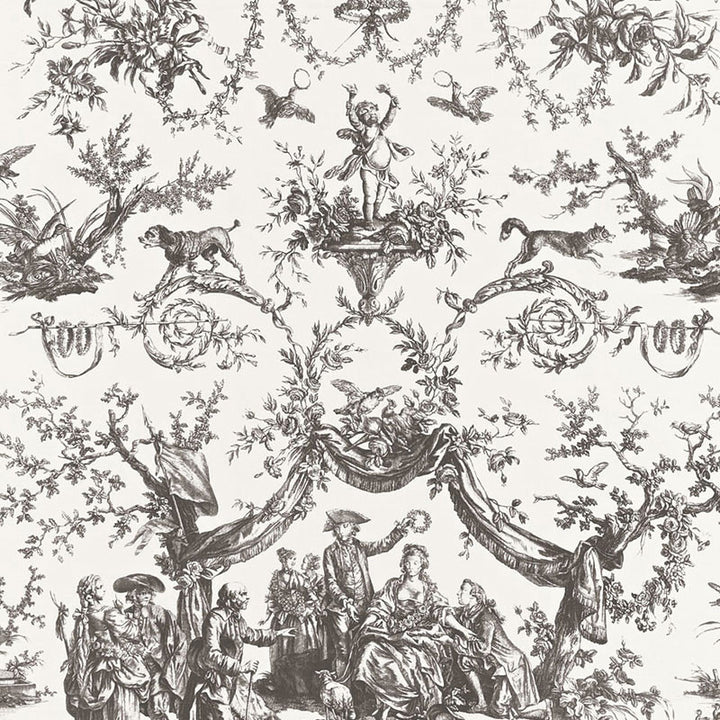 Le Couronnement De La Rosiere Grisaille 175273 by Schumacher Designer Fabric CLASSIC PRINTS NBK COTTON 100% FRANCE </p><p>Repeat: Horizontal: 33" (84CM) and Vertical: 37 1/4" (95CM) 66 - Swanky Fabrics -