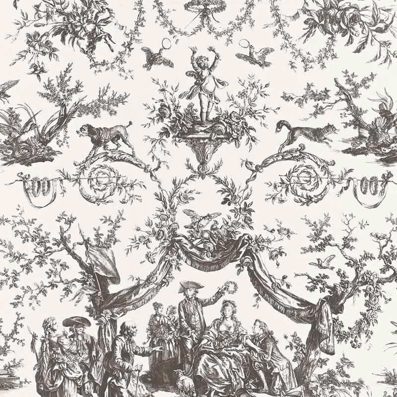 Le Couronnement De La Rosiere Grisaille 175273 by Schumacher Fabric Schumacher Fabric Le Couronnement De La Rosiere Grisaille 175273Fabric COTTON 100% FRANCE </p><p>Repeat: H: HORZ. 33" (84CM) , V: VERT. 37 1/4" (95CM) 66 - Fabric Carolina -