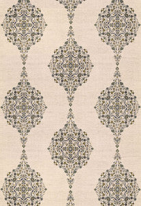 Mehndi Linen Print Smoke 175322 by Schumacher Designer Fabric