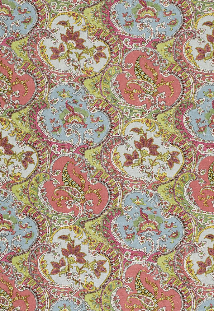 Pickfair Paisley Multi 175550 by Schumacher Designer Fabric Timothy-Corrigan 100% Linen - Horizontal: 8.75 and Vertical: 26.25 52.5 - Swanky Fabrics -