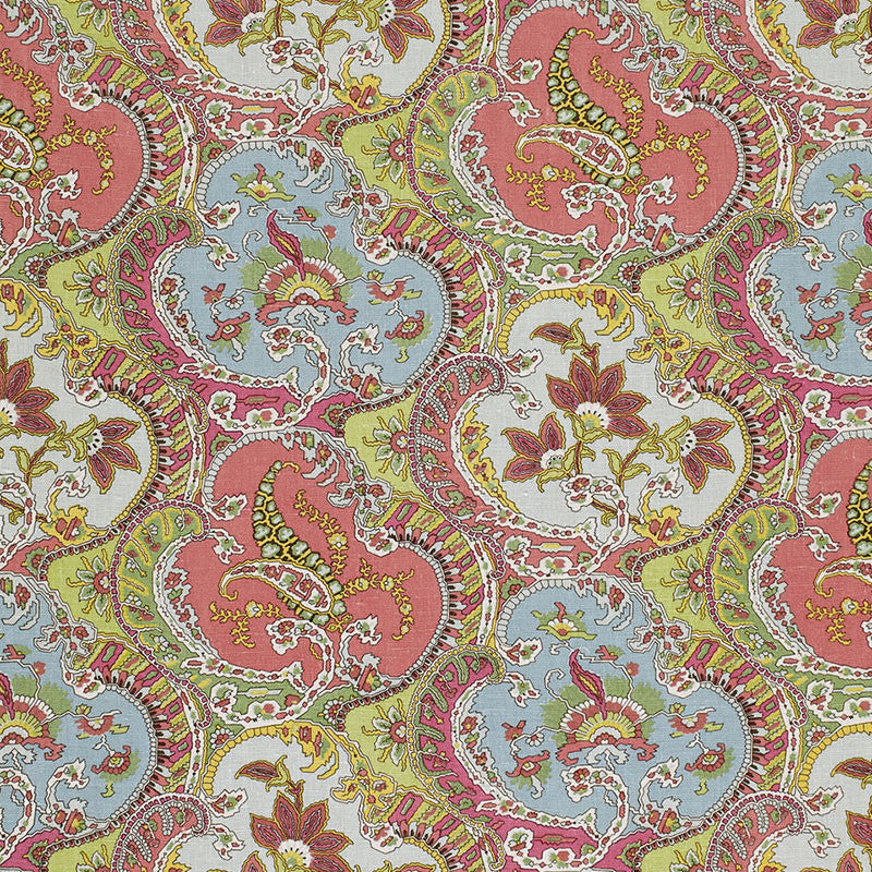 Pickfair Paisley Multi 175550 by Schumacher Designer Fabric TIMOTHY CORRIGAN LINEN 100% THAILAND </p><p>Repeat: Horizontal: 8 3/4" (22CM) and Vertical: 26 1/4" (67CM) 52.5 - Swanky Fabrics -