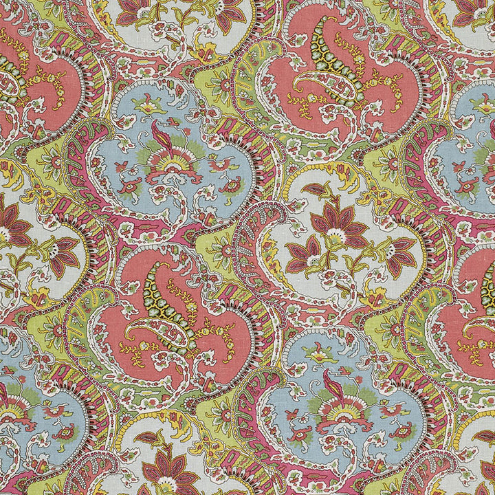 Pickfair Paisley Multi 175550 by Schumacher Fabric Schumacher Fabric Pickfair Paisley Multi 175550Fabric LINEN 100% THAILAND </p><p>Repeat: H: HORZ. 8 3/4" (22CM) , V: VERT. 26 1/4" (67CM) 52.5 - Fabric Carolina -
