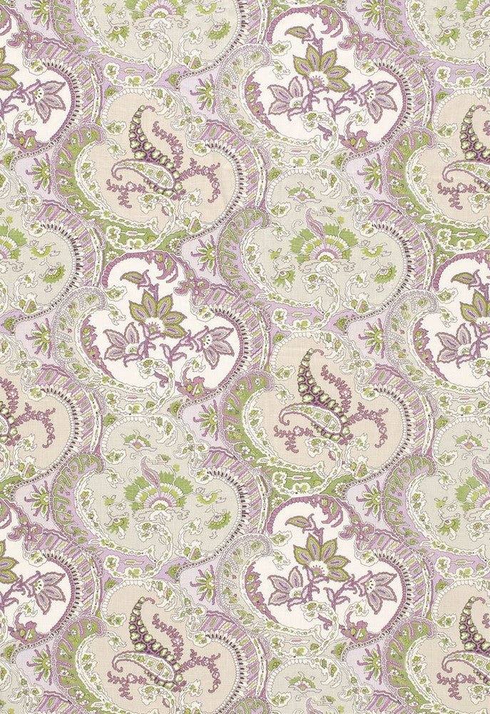 Pickfair Paisley Lilac 175551 by Schumacher Designer Fabric Timothy-Corrigan 100% Linen - Horizontal: 8.75 and Vertical: 26.25 52.5 - Swanky Fabrics -