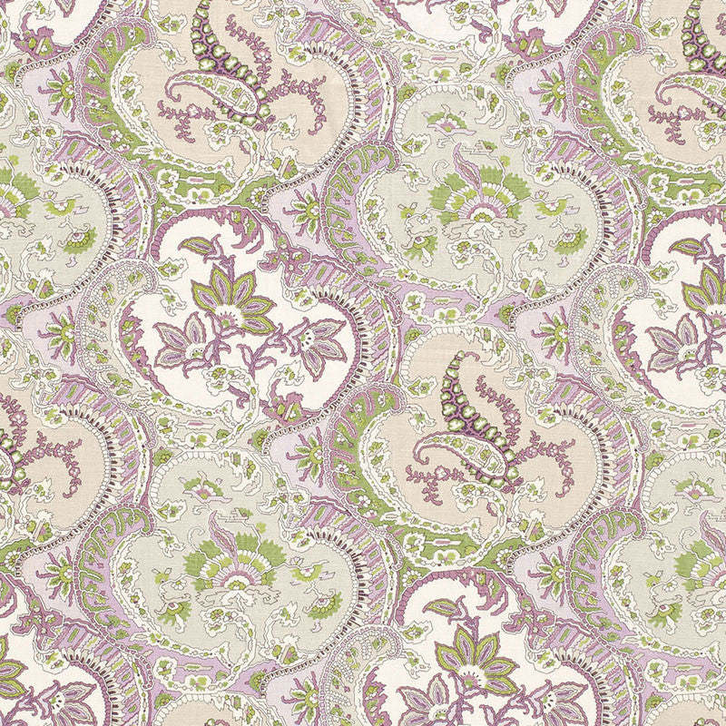 Pickfair Paisley Lilac 175551 by Schumacher Designer Fabric TIMOTHY CORRIGAN See Sample THAILAND - </p><p>Repeat: Horizontal: 8 3/4" (22CM) and Vertical: 26 1/4" (67CM) 52 1/2" WIDE (133 CM) - Swanky Fabrics -
