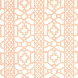 Zanzibar Trellis Coral 175747 by Schumacher Designer Fabric