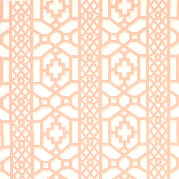 Zanzibar Trellis Coral 175747 by Schumacher Fabric Schumacher Fabric Zanzibar Trellis Coral 175747Fabric LINEN 55% UNITED KINGDOM </p><p>Repeat: H: HORZ. 13 1/2" (34CM) , V: VERT. 12 1/2" (32CM) 54 - Fabric Carolina -