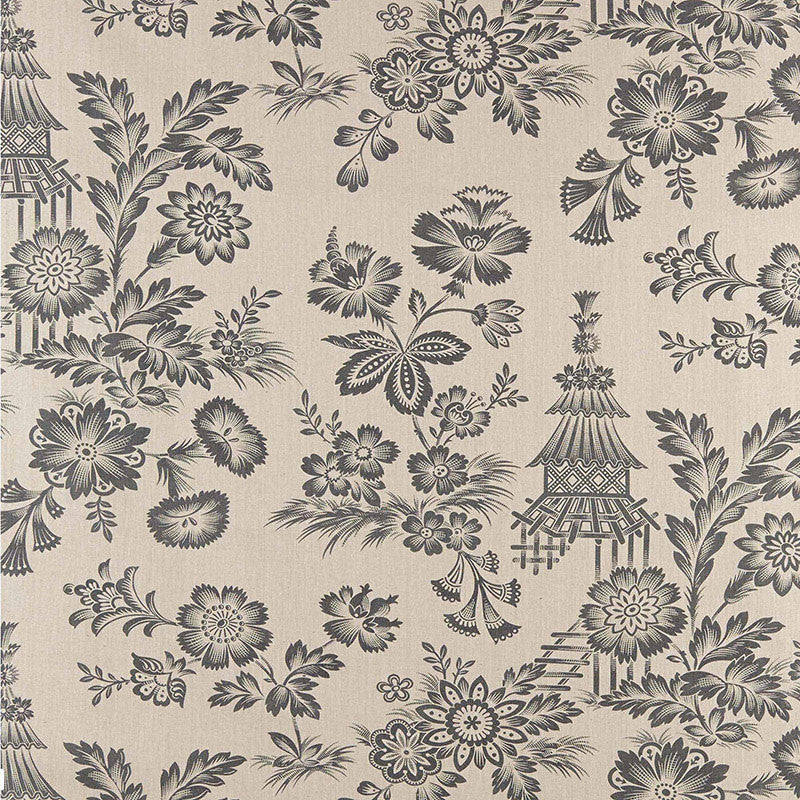 Song Garden Greige 175750 by Schumacher Designer Fabric SCHUMACHER CLASSICS LINEN 100% FRANCE </p><p>Repeat: Horizontal: 27" (69CM) and Vertical: 31 3/4" (81CM) 54 - Swanky Fabrics -