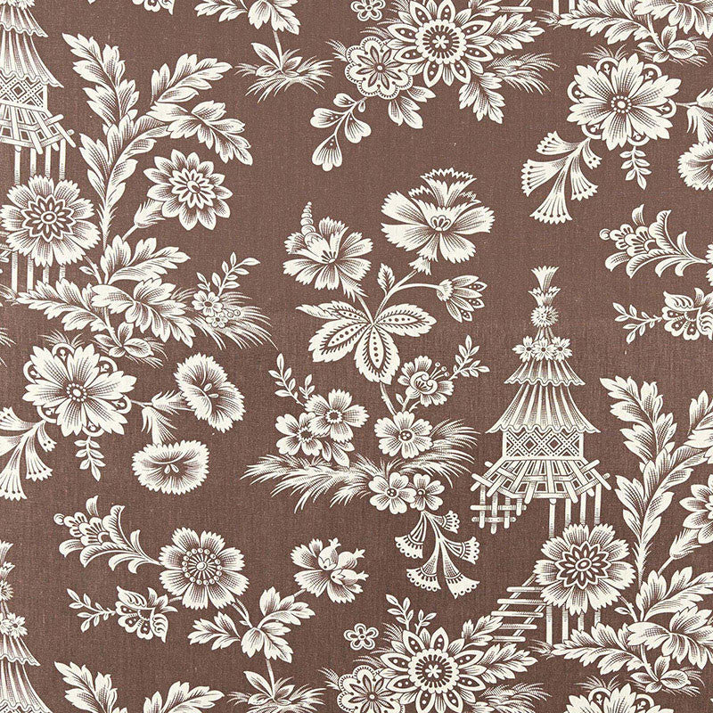 Song Garden Cocoa 175753 by Schumacher Designer Fabric SCHUMACHER CLASSICS LINEN 100% FRANCE </p><p>Repeat: Horizontal: 27" (69CM) and Vertical: 31 3/4" (81CM) 54 - Swanky Fabrics -