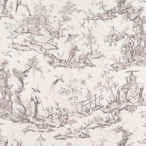 Shengyou Toile Driftwood 175802 by Schumacher Designer Fabric