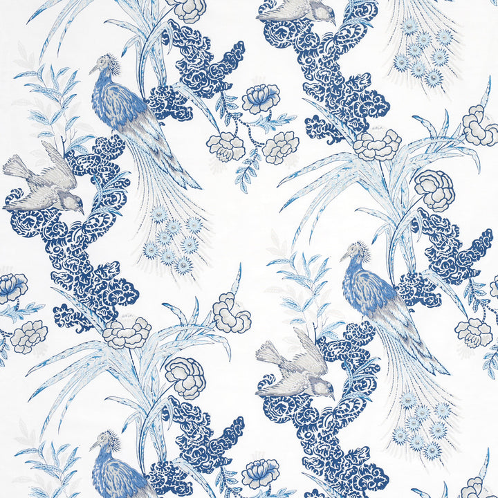 Peacock Porcelain 175915 by Schumacher Fabric Schumacher Fabric Peacock Porcelain 175915Fabric COTTON 100% THAILAND </p><p>Repeat: H: HORZ. 17 1/2" (44CM), V: VERT. 26" (66CM) 52 1/2" (133CM) - Fabric Carolina -
